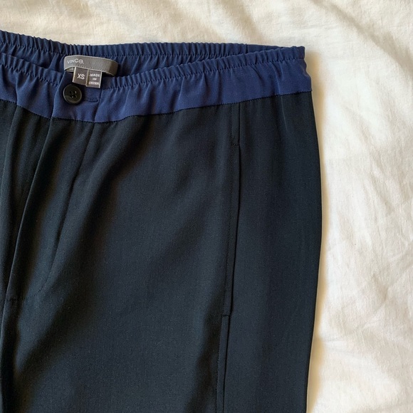 VINCE Wide Leg Silk Black Trousers - Picture 4 of 8